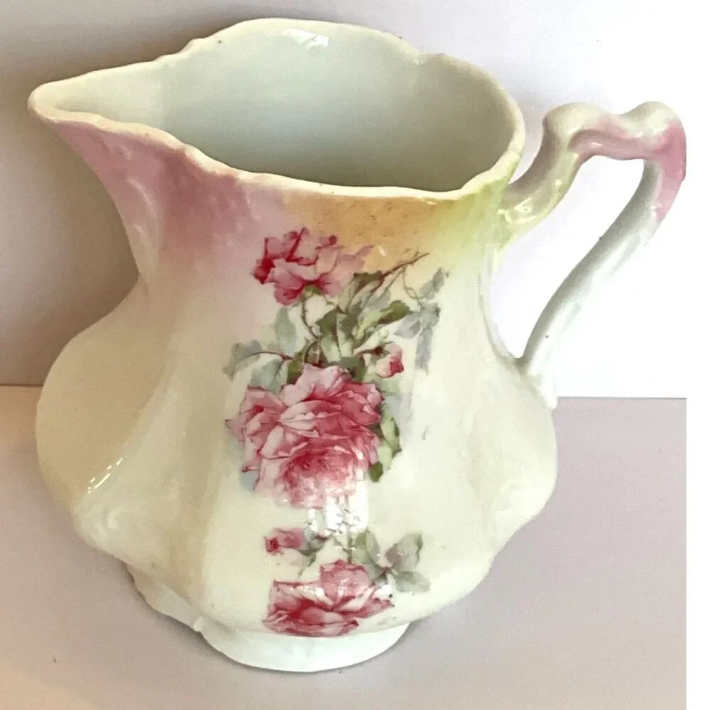 Absolute Best Vintage Shabby Cottage Rose Pitcher pink roses must see